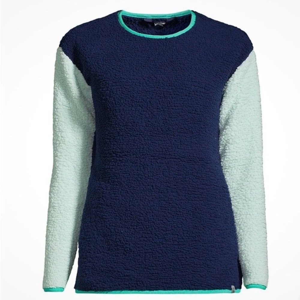 Lands' End Women's Cozy Sherpa Fleece Sweatshirt EUC